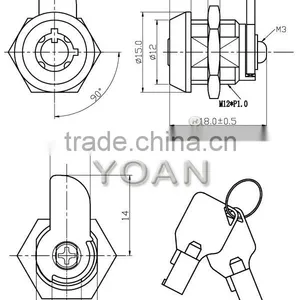 High Security Master Key Cabinet Lock for Metal or Nonmetal Cabinet thumbnail-3