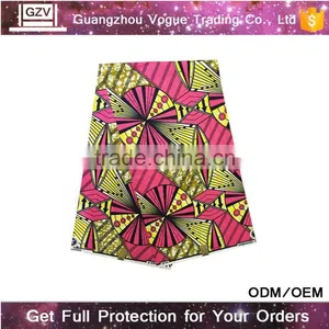 Online Wholesale Vogue Brand High Quality Pink 100% Cotton Super Java Print Fabric African Wax thumbnail-1