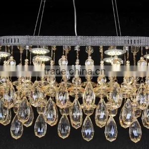 WD-6908PA/PLA Ellipse Champagne Gold K9 Top Grade Crystal Pendant Light thumbnail-2