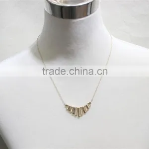 Gold Simple Metal Pendant Necklace Goldtone Bar Necklace 2016 Fashion Style Wholesale thumbnail-1