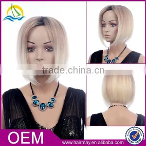 Factory Price High Density Short Style Grey Hair Bun Synthetic Hair Wig thumbnail-1