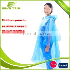 2016 Raincoat Wholesale Fashionable Waterproof Children Poncho With Hood thumbnail-2
