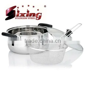 3Pcs Stainless Steel Pasta Pot With Strainer thumbnail-1