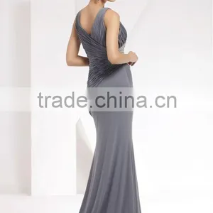 Sleeveless V Neck Cotton Long Maxi Dress Mother The Bride Dress thumbnail-3