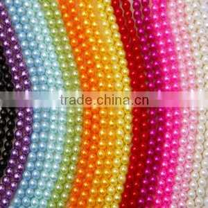 Wholesale Connecting 6mm Immitation Pearl ABS Plastic Round Plastic Beads Chain for Clothing and Christmas Decoration thumbnail-2
