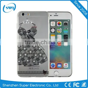 Low Price China Mobile Phone Electroplating Diomand TPU Back Cover Case for IPhone 6/6s Plus/7 thumbnail-1