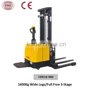 1.6 Ton Electric Pallet Stacker With Full-free 3-stage thumbnail-1