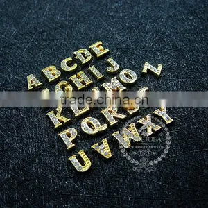 7mm Gold Plated Alloy Rhinestone 26 Letters DIY Pendant Charm Supplies 1850259 thumbnail-2