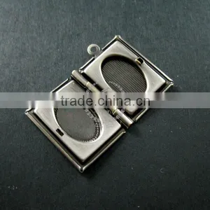 19x26mm Vintage Style Antiqued Silver Brass Book Shape Sqaure Photo Locket Pendant Charm DIY Supplies 1193002 thumbnail-3