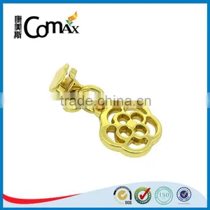 Flower Shape Custom Gold Simple Metal Zipper Puller for Clothing thumbnail-6