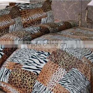 Luxury and Fluffy Animal Printed Double Bed Size Flannel Bedding Set thumbnail-1