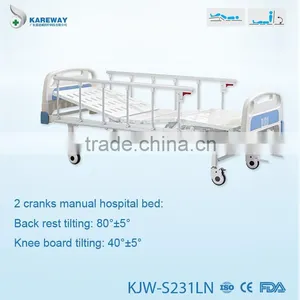 Modern Manual Two Cranks Cheap Simple Foldable Hospital Bed Design thumbnail-5