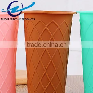 High Quality Gridding Silicone Cup Sleeve of Milk Tea Cup thumbnail-6