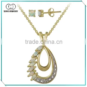 Hot Sale cz Gold Plated Jewelry Set thumbnail-1