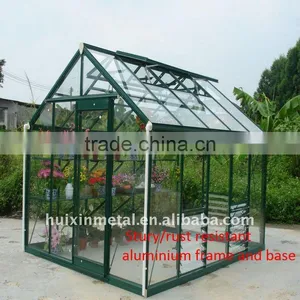 Tempered Glass Sheet Greenhouse With Aluminum Frame HX98125 thumbnail-1