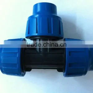 Hot Selling PP Compression Fitting Tee For PE Pipe Fitting thumbnail-1