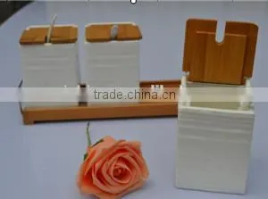 High Quality Wholesale Ceramic Spice Bottles With Wood Lid/spice Racks Jars Wholesale/3pcs Set Ceramic Storage Jar Whole Sale thumbnail-1