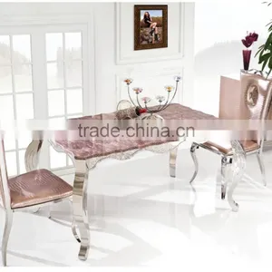 TH368 Rectangle Crocodile Marble Top Dining Table for 8 Person thumbnail-2