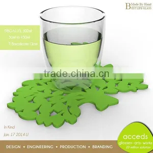 High Quality Glass Cup With Colored Silicone Base thumbnail-2