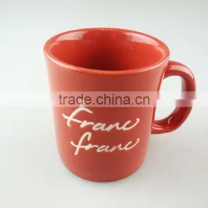 Hot Sale Cheap Glazed Ceramic Mug With Handle, Red Ceramic Mug for Wholesale in Stock thumbnail-1