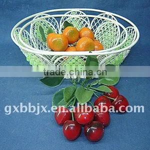 Egg Shaped Creamywhite Decorative With Green Pearl Storage Fruit Basket Centrifuge thumbnail-1