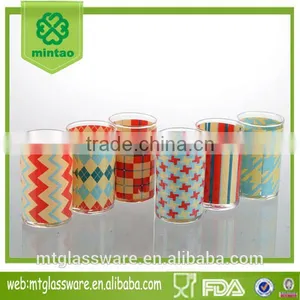Newse Paper Transfer Old Fashion Water Glass or Vase Galss thumbnail-1