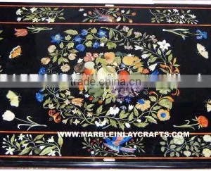 Antique Marble Inlay Table Top Inlaid Marble Dining Table thumbnail-1