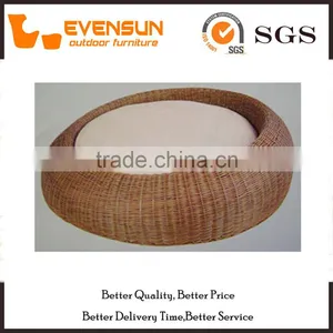 Indoor Round Cat Bed Wicker Furniture thumbnail-1