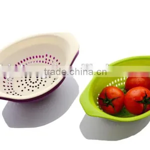 Plastic Oval Drainer Basket Colander With 2 Handles thumbnail-1