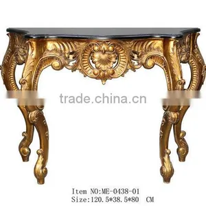 French Style Living Room Furniture Console Desk With Marble Top thumbnail-3