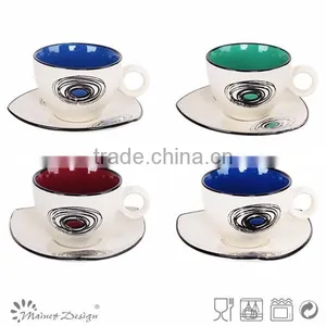 Cheap Bulk Ceramic Tea Cups, Wholesale White Porcelain Custom Printed Ceramic Tea Cups and Saucers thumbnail-2