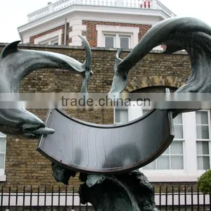 High Quality Garden Sculpture Bronze Dolphin Pool Statue With Great Price thumbnail-3