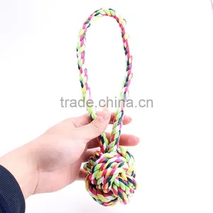 Cotton Rope Pet Single Shot/Hand Type Pet Dog Cotton Tetherball Cotton Rope Toy Ball thumbnail-3