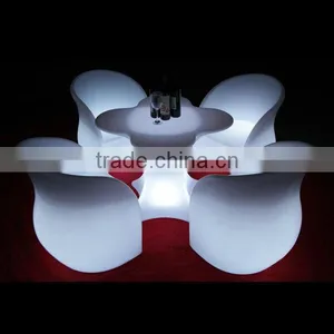 Outdoor or Indoor High Quality PE Infrared Remote Control Led Table and Chair Set thumbnail-5