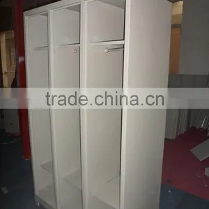 Three-door Steel School Locker With Clothes Hanger and Mirror thumbnail-5