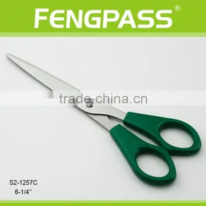 S2-1257C 6-1/4" 2CR13 Stainless Steel PP Plastic Handle Stationery Scissors / Office Scissors thumbnail-1