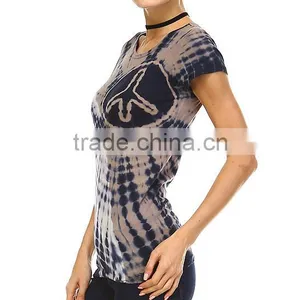 Gray & Black Tie-Dye Scoop Neck Tee thumbnail-2