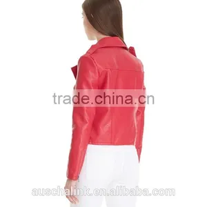 New Arrival Pakistan Style Girls Short Leather Jacket Made in China 2016 thumbnail-6