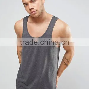 2017 Cheapest High Quality New Design Custom Dark Grey Color Gym Wear Comfortable 100% Polyester Fashion Men's Sport Vest thumbnail-1