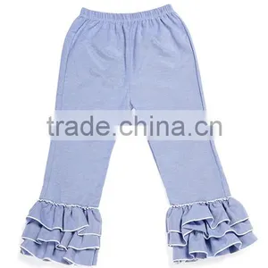 High Quality Denim Ruffle Pants For Baby Girls thumbnail-3