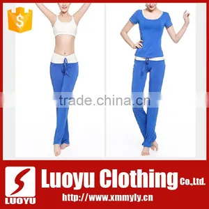 Modal Yoga Pants Women Yoga Tshirt Sets thumbnail-1