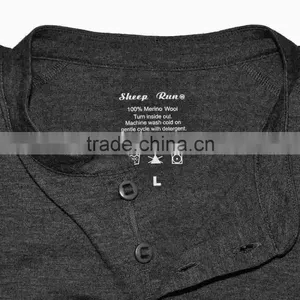 Custom Huntsman Henley Men 100% Merino Wool Jersey Base Layer Long Sleeve Midweight Top Outdoor Sports Athletic TAD Style Clothe thumbnail-4