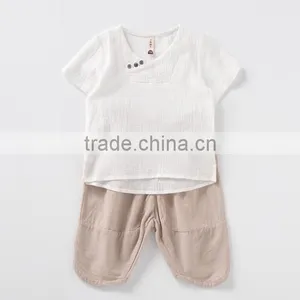 Zm35673a Wholesale Baby Kid Clothes Casual Chinese Style Boys Shirt and Pant Set thumbnail-4