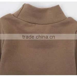 Custom Spring/autumn/winter Fashion Baby Cotton Spandex Lycra Infant Garment Long Sleeve High Collar Baby T-shirt thumbnail-3