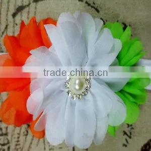 Baby Chiffon Twirl Pleated Ballerina Flower Headband Wholesale thumbnail-4