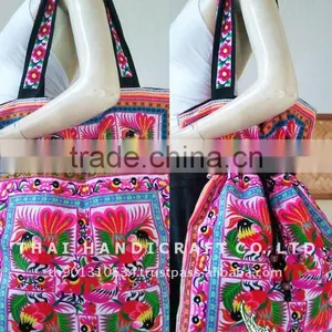 Extra Thai Embroidered HMONG Hill Tribe Tote Bag XL thumbnail-1
