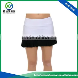 Top Sale White Color With Blank Pleated Buttom Sexy Girl Mini Skort With Zip Pockets thumbnail-1