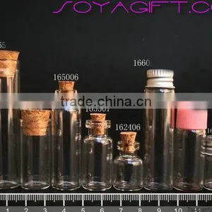 16mm Clear Glass Wishing Bottle With Cork Stopper and Test Tube for Lab thumbnail-1