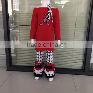 Charming Kids Stripe Ruffle Cotton Girls Boutique Clothes thumbnail-6