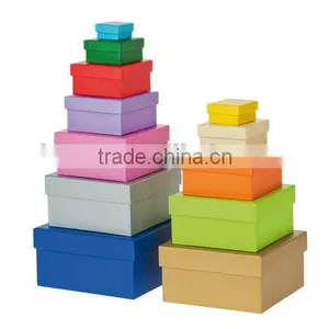 Gift Box Set,12 Assorted Sizes Aquare Col.Square Nested Boxes - Matte - 12 pc Set - 12 Piece Set thumbnail-4